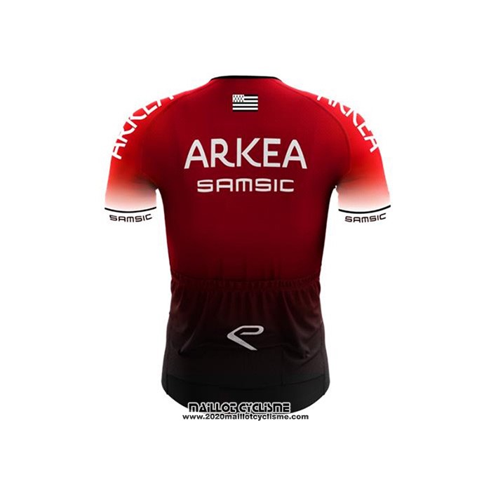 2020 Maillot Ciclismo Arkea Samsic Rouge Noir Manches Courtes et Cuissard